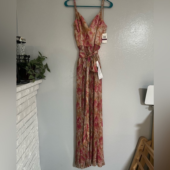 Dress the Population Chrissy Maxi Gown - Pink Floral Metallic - XXL (NWT) - Picture 2 of 10